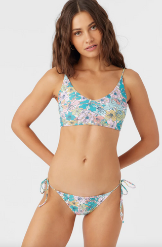 JANIS FLORAL MIDDLES LONGLINE BRALETTE TOP (MUL)