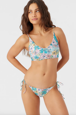 JANIS FLORAL MIDDLES LONGLINE BRALETTE TOP (MUL)