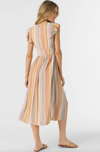 RAINEY STRIPE MIDI DRESS (MUL)