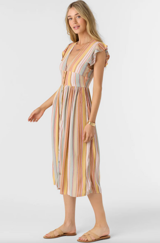 RAINEY STRIPE MIDI DRESS (MUL)