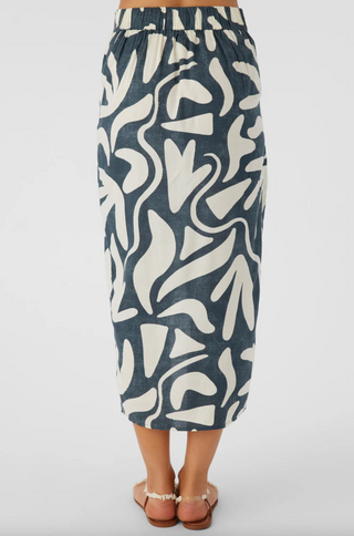 GRETCHEN BEACH HUT GEO KNOT WRAP MIDI SKIRT (SLATE)