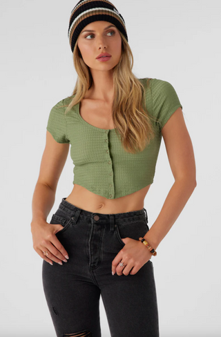 MARLENA TEXTURED KNIT CROP TOP (OGN)