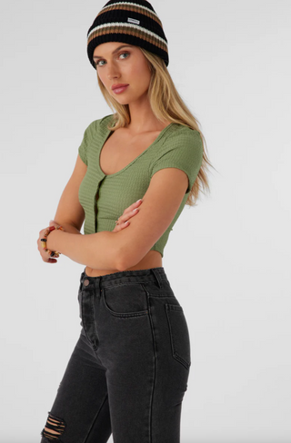 MARLENA TEXTURED KNIT CROP TOP (OGN)