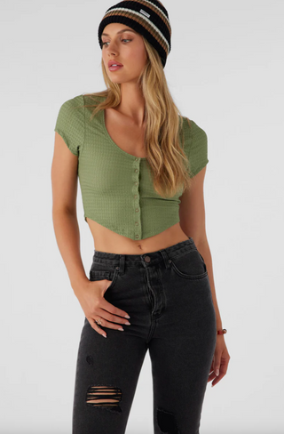 MARLENA TEXTURED KNIT CROP TOP (OGN)