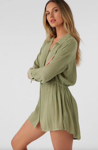 SALTWATER SOLIDS CAMI COVER-UP TUNIC (OGN)