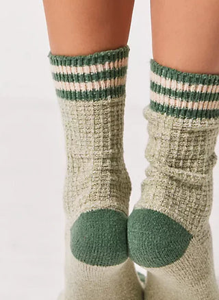 JACKSON COZY STRIPE SOCKS (SAGE)