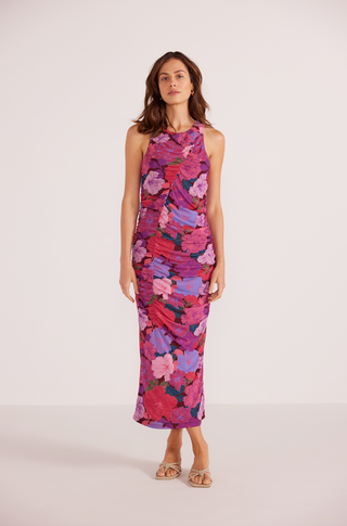 LEXIE MESH MIDI DRESS (Floral Blooms)