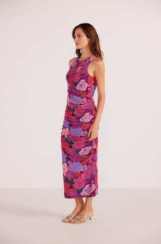 LEXIE MESH MIDI DRESS (Floral Blooms)