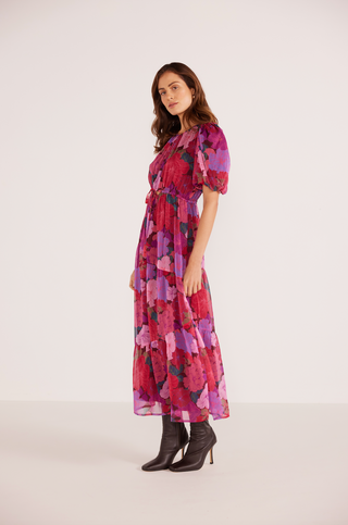 LEXIE TIERED MIDI DRESS (Floral Blooms)