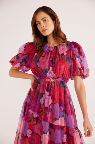 LEXIE TIERED MIDI DRESS (Floral Blooms)