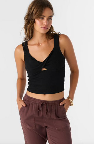 JAYDE TWIST KNIT TANK TOP (BLK) ONLINE EXCLUSIVE