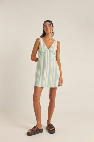 DINERO STRIPE MINI DRESS (Green)