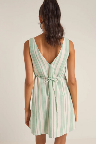 DINERO STRIPE MINI DRESS (Green)