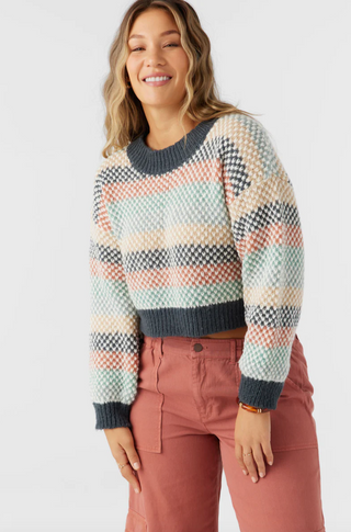 BILLIE CROPPED STRIPE SWEATER (SLT)