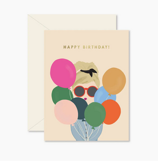 Balloon Lady Birthday Greeting Card