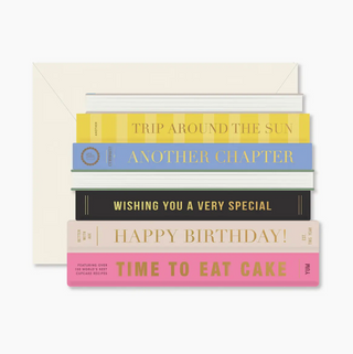 Birthday Books Die-Cut Greeting Card