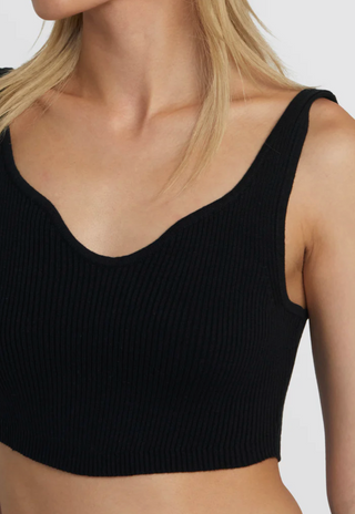 ROUNDABOUT SWEATER TANK V-NECK SWEATER (black)