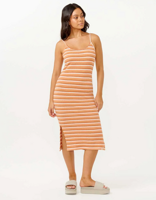 Bobbi Stripe Midi Dress (Peach) ONLINE EXCLUSIVE