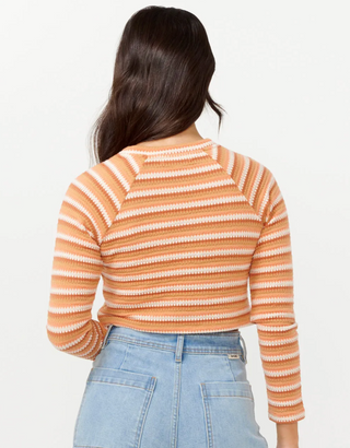 Bobbi Stripe Long Sleeve Tee (Peach)