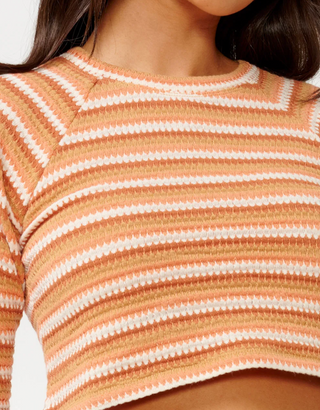 Bobbi Stripe Long Sleeve Tee (Peach)