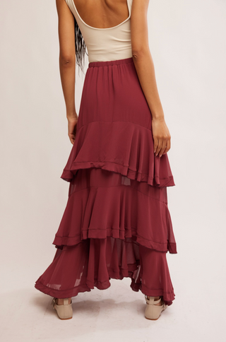 CLEMENTINE MAXI SKIRT (Aged Red) ONLINE EXCLUSIVE