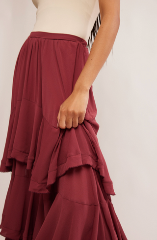 CLEMENTINE MAXI SKIRT (Aged Red) ONLINE EXCLUSIVE