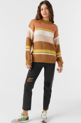 BILLIE STRIPE MOCKNECK OVERSIZED SWEATER (TBB) ONLINE EXCLUSIVE