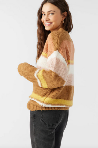 BILLIE STRIPE MOCKNECK OVERSIZED SWEATER (TBB) ONLINE EXCLUSIVE