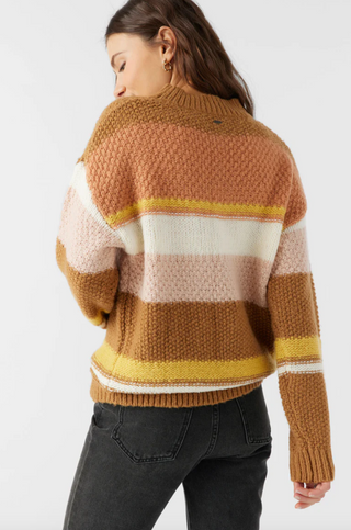 BILLIE STRIPE MOCKNECK OVERSIZED SWEATER (TBB) ONLINE EXCLUSIVE