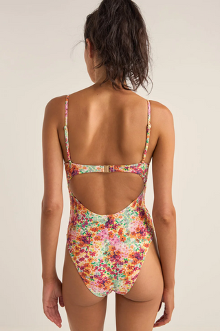 Sierra Floral Tie Front One Piece (ORA)