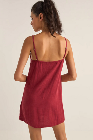 Seacoast Keyhole Slip Dress (Sangria)