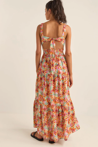 Sierra Floral Tiered Maxi Dress (Orange)