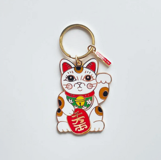 Maneki Neko Enamel Keychain