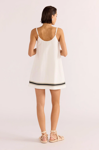 Briar Trim Mini Dress (White/Black)