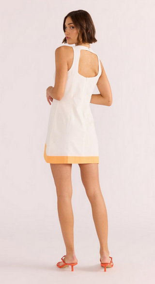 Aloha Wave Mini Dress (White/Orange)