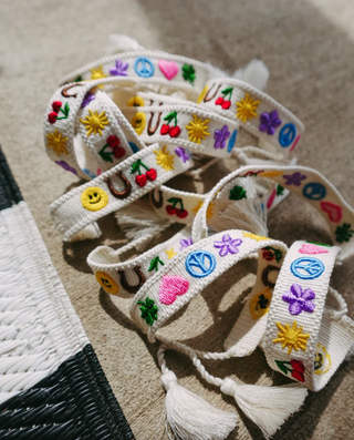 lucky icon embroidered bracelet