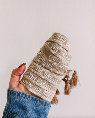 livin' the dream embroidered bracelet