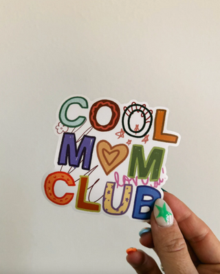 muted cool mom club sticker