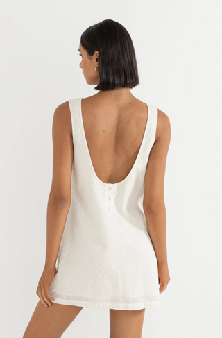 Porto Eyelet Mini Dress (Natural)