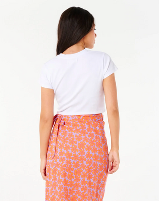 Neon Isles Wrap Midi Skirt (Pink)