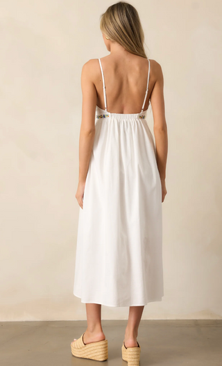 Elini Embroidered Midi Dress (Ivory)