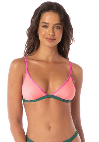 Strawberry Breeze Genuine Fixed Triangle Bikini Top