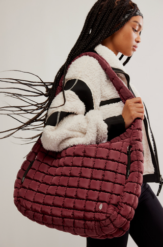 Quilted Carryall (Deep Mullberry)