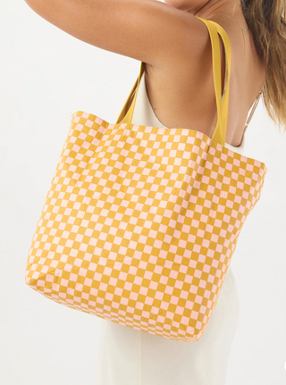 Reversible Tote Market Stripe (Hey Girl on Hot Mustard)