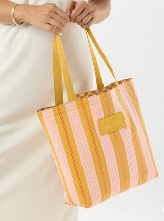 Reversible Tote Market Stripe (Hey Girl on Hot Mustard)
