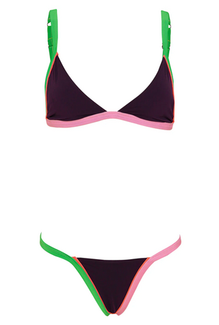 Burgundy Treva Regular Rise Double V Bikini Bottom