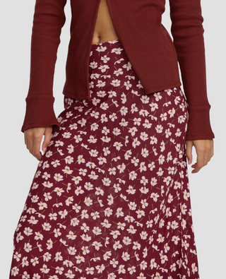 Annika Midi Skirt (Cranberry)