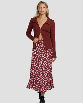 Annika Midi Skirt (Cranberry)
