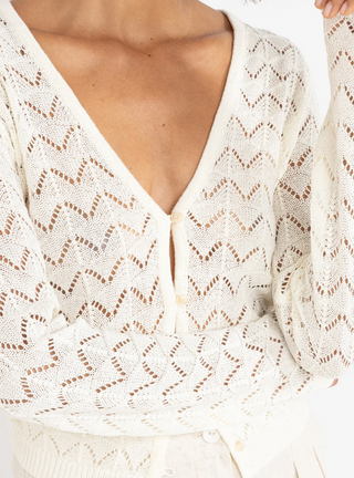 Avery Knit Cardigan (White)