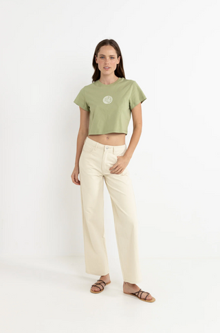 Rhythm Sun Crop Crew Tee (Sage)